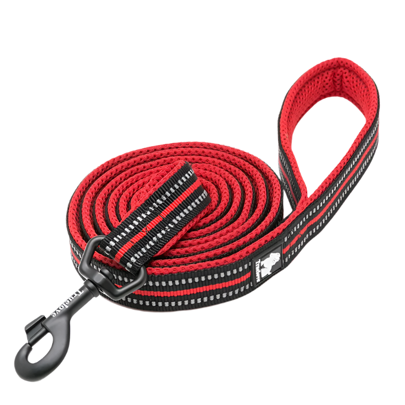Reflective Soft Mesh Dog Leash – 110cm Padded Training Lead