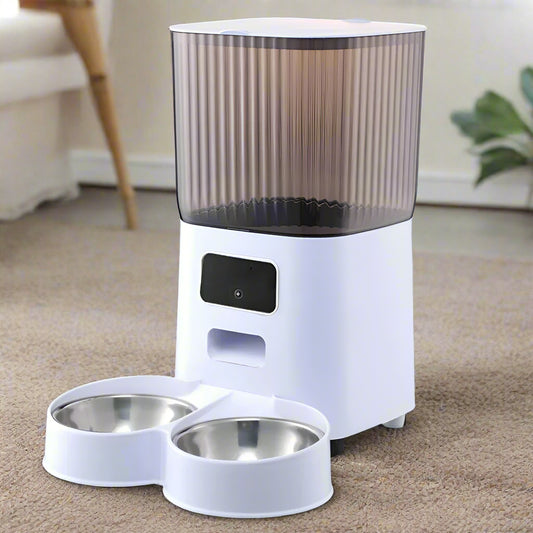 5L Smart Automatic Pet Feeder – Dual Bowl with Camera & App Control