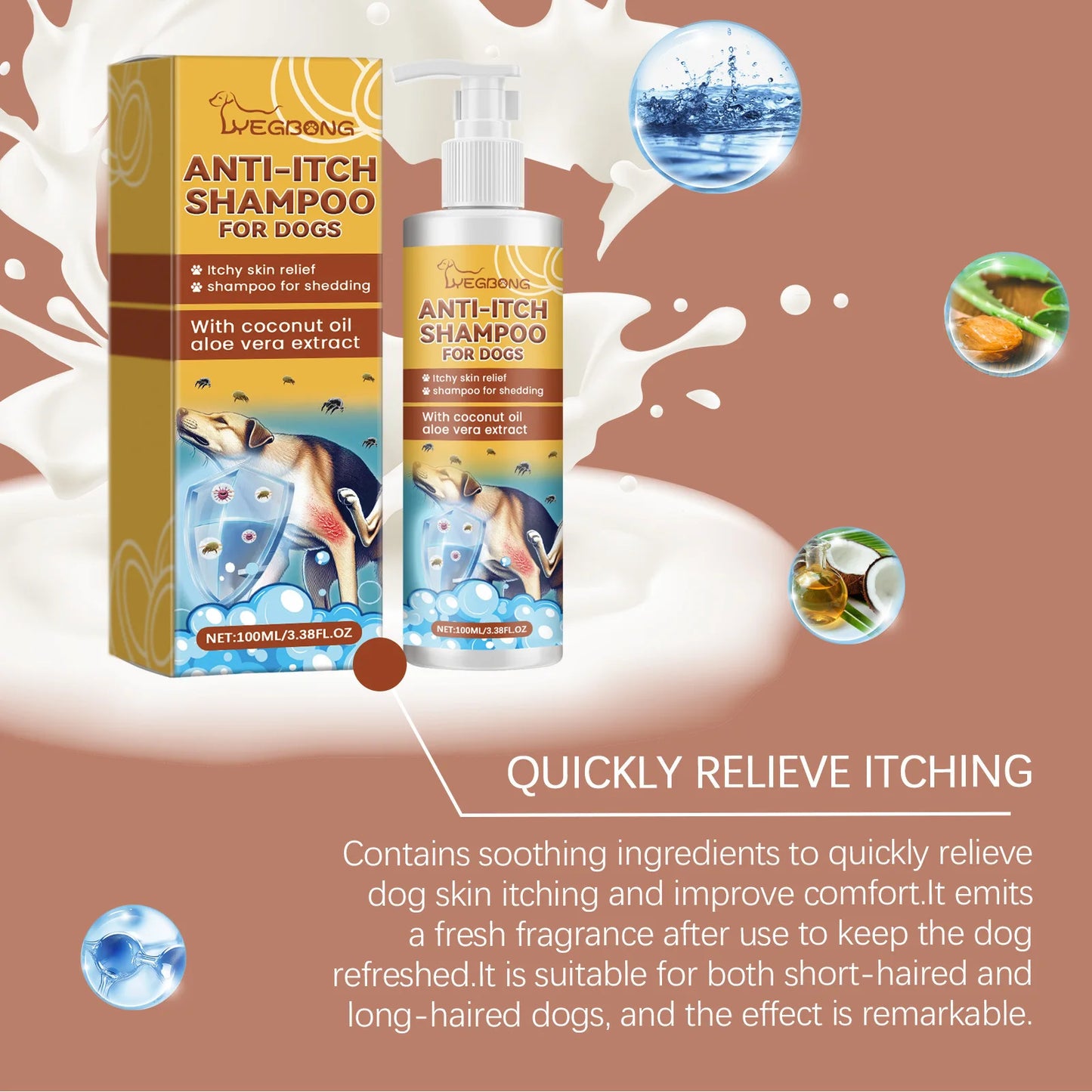 PH-Balanced Pet Shampoo & Conditioner – Moisturizing, Anti-Itch, Flea & Dirt Removal