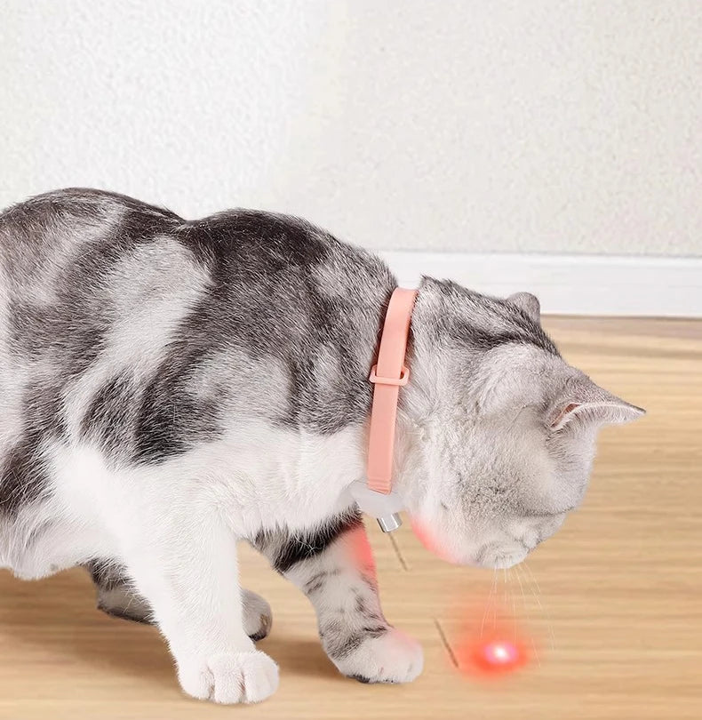 Smart Cat Laser Collar – USB Rechargeable LED Laser Toy