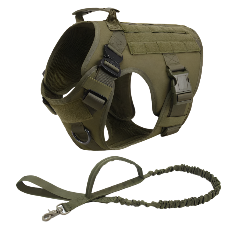 Tactical Military Dog Harness & Leash Set – Heavy-Duty Training Vest