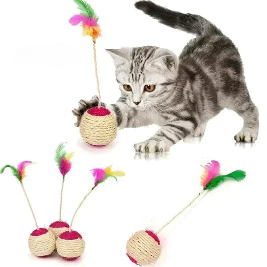 Sisal Rope Ball Cat Toy – Interactive Scratch & Play for Kittens