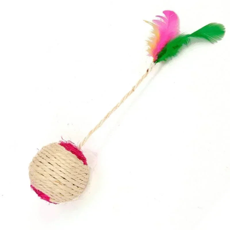 Sisal Rope Ball Cat Toy – Interactive Scratch & Play for Kittens