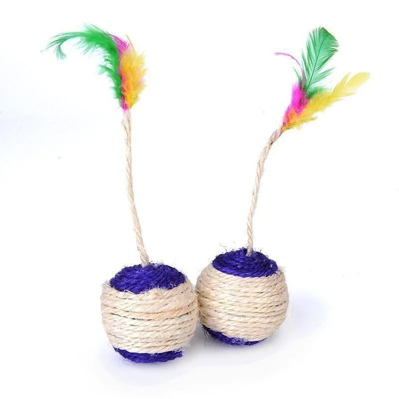 Sisal Rope Ball Cat Toy – Interactive Scratch & Play for Kittens