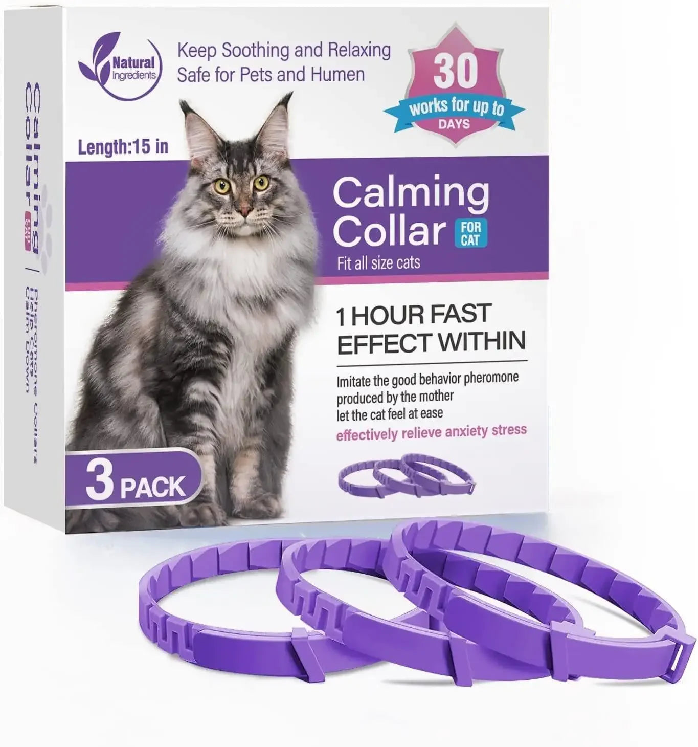 Adjustable Pet Calming Collar – Lavender & Chamomile for Anxiety Relief