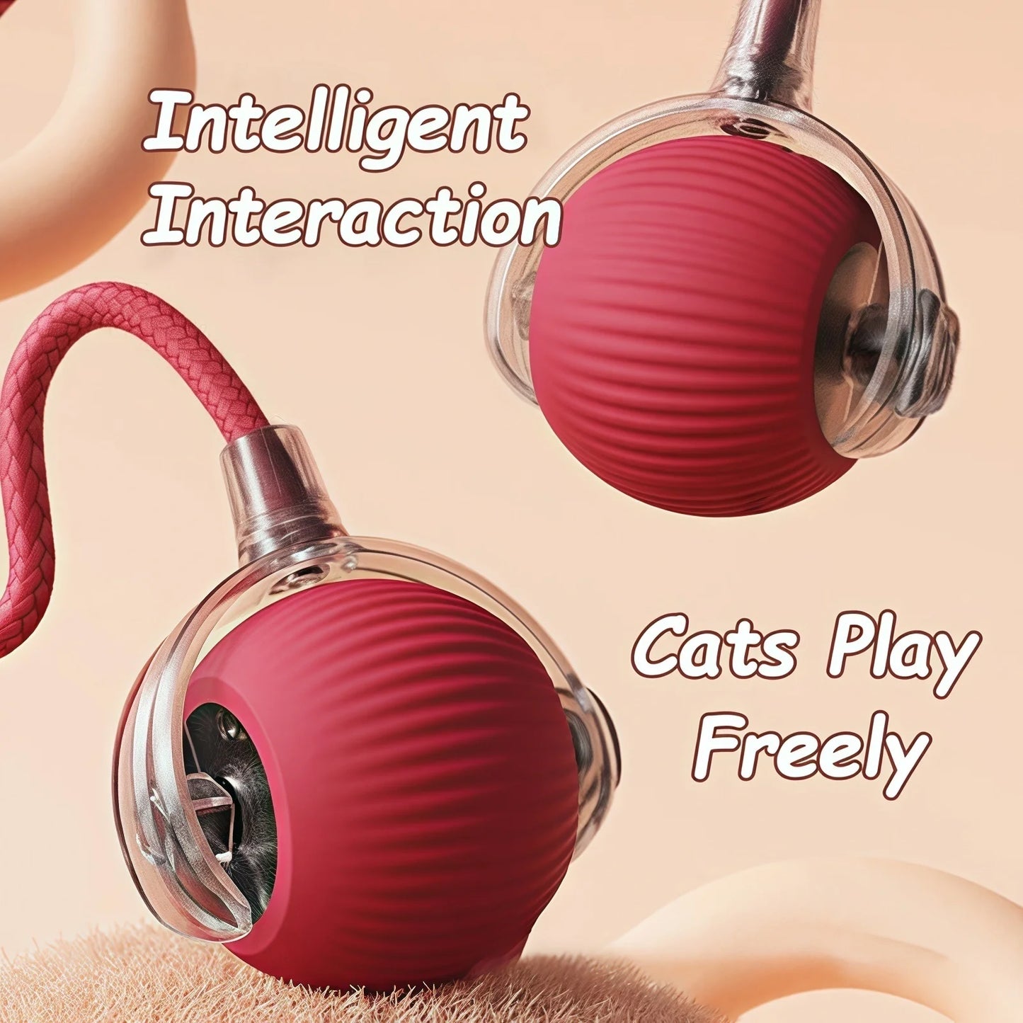 Smart Rechargeable Cat Ball Toy – Auto Rolling Interactive Trainer