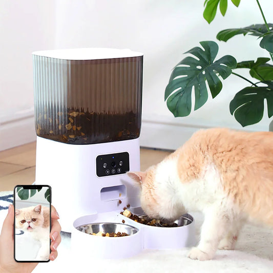 5L Smart Automatic Pet Feeder – Dual Bowl with Camera & App Control
