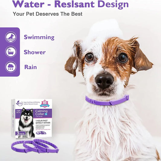 Adjustable Pet Calming Collar – Lavender & Chamomile for Anxiety Relief
