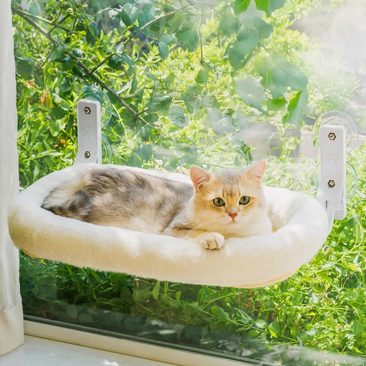 Foldable Cat Window Perch – Strong Suction Hammock with Cushion