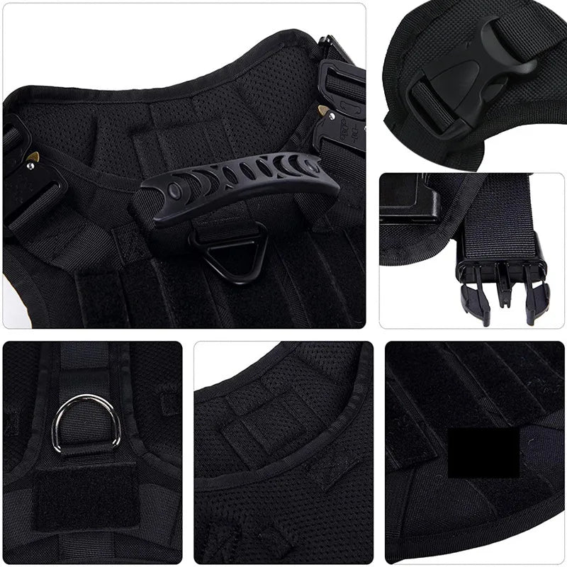 Tactical Military Dog Harness & Leash Set – Heavy-Duty Training Vest