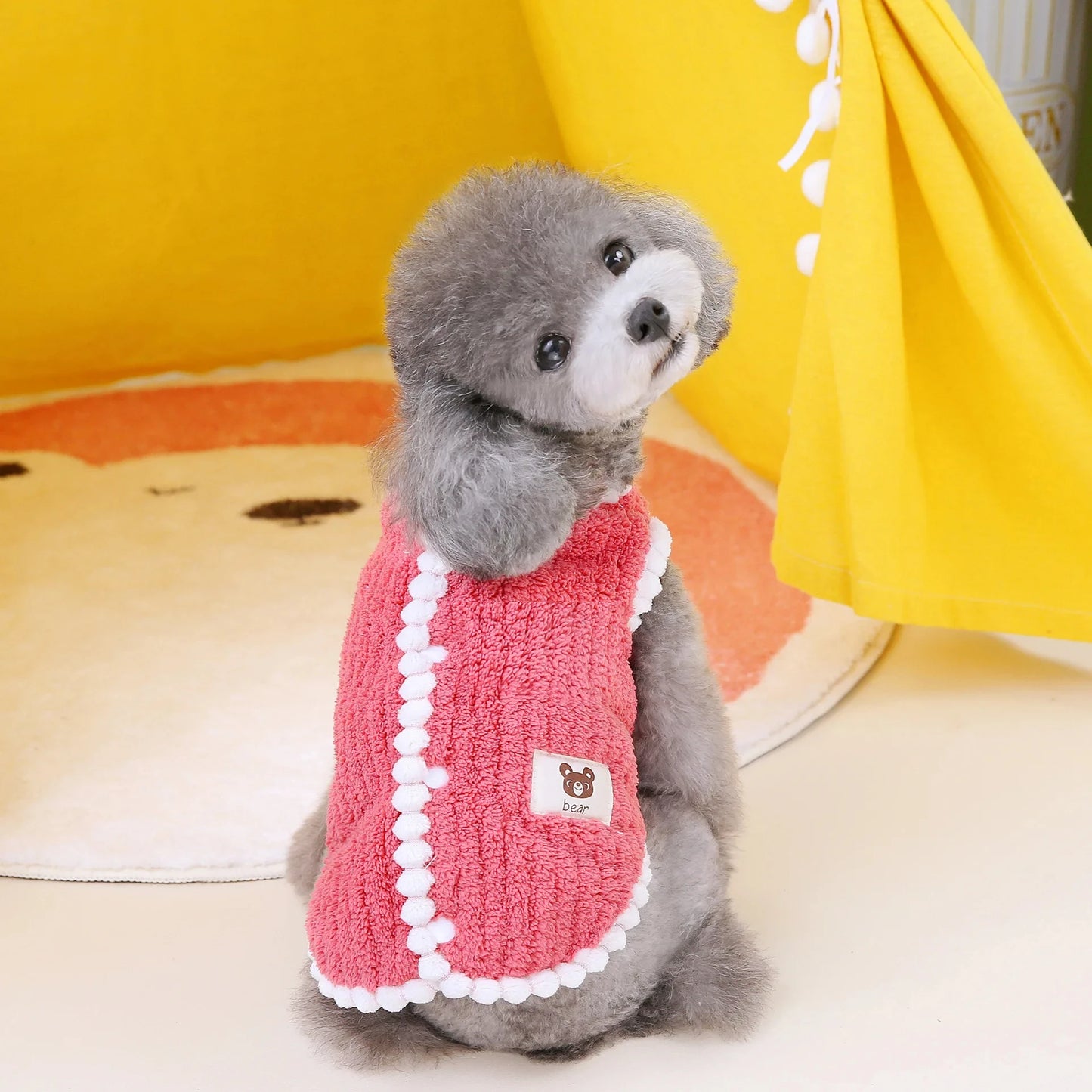 Cozy Striped Fleece Jacket – Winter Coat for Small Dogs & Cats