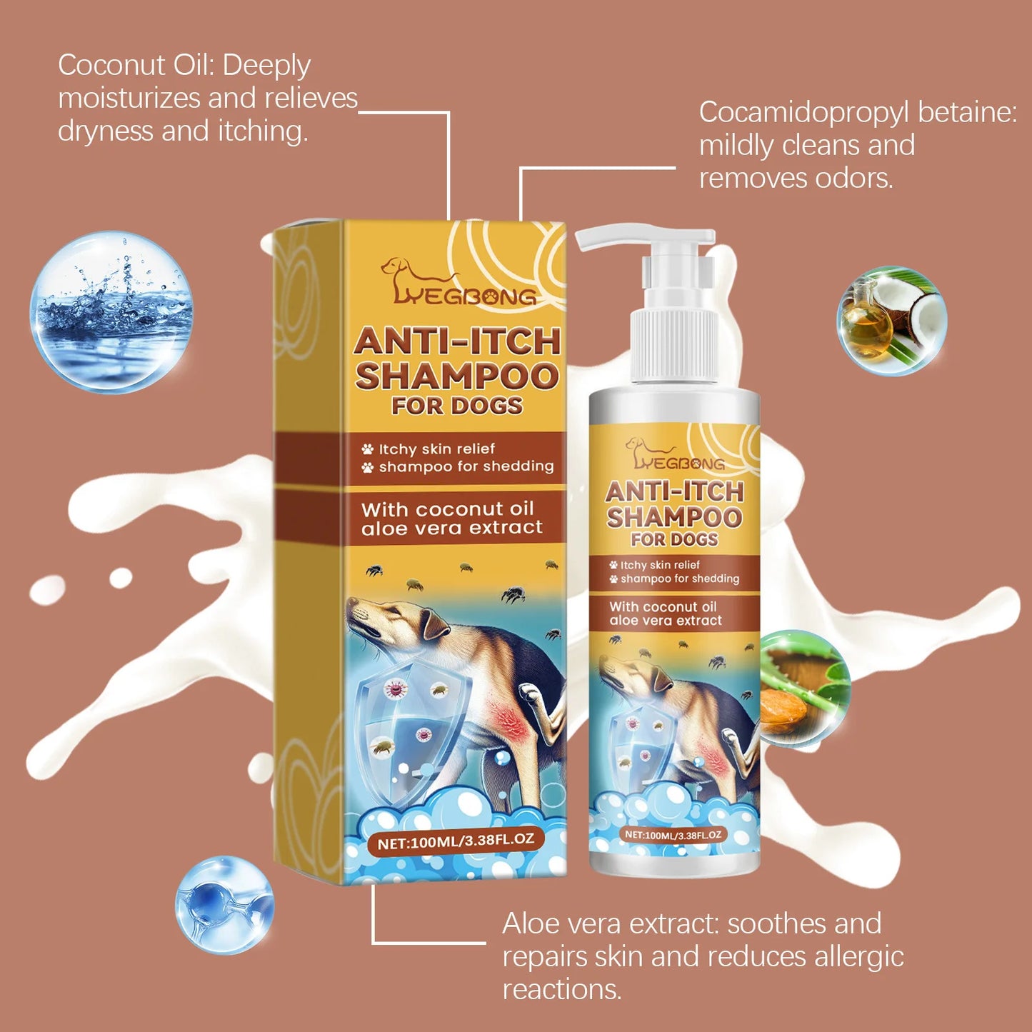 PH-Balanced Pet Shampoo & Conditioner – Moisturizing, Anti-Itch, Flea & Dirt Removal