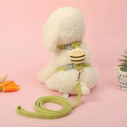 Escape-Proof Mesh Harness & Leash Set – Adjustable Cotton Vest for Cats & Small Dogs