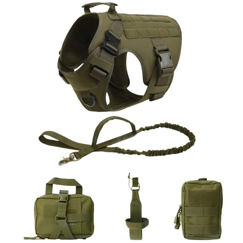 Tactical Military Dog Harness & Leash Set – Heavy-Duty Training Vest