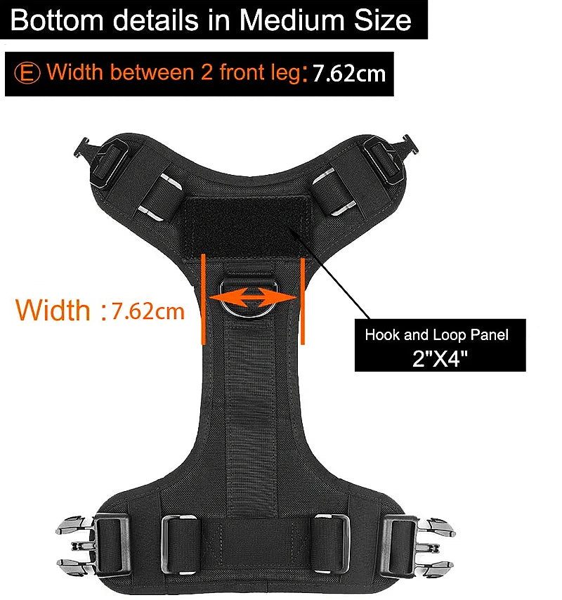 Tactical Military Dog Harness & Leash Set – Heavy-Duty Training Vest