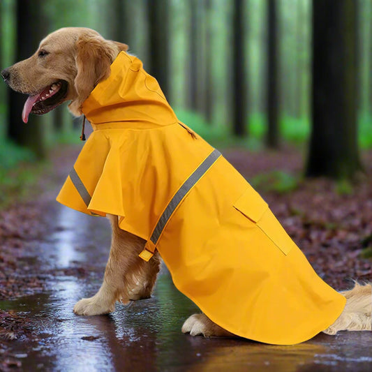 Hooded Dog Raincoat – Waterproof Reflective Cape
