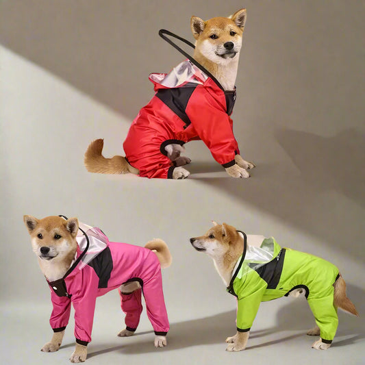 Dog Raincoat – Face Print Waterproof Hoodie-Style Jacket