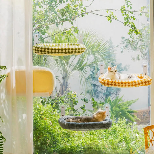 Foldable Cat Window Perch – Strong Suction Hammock with Cushion