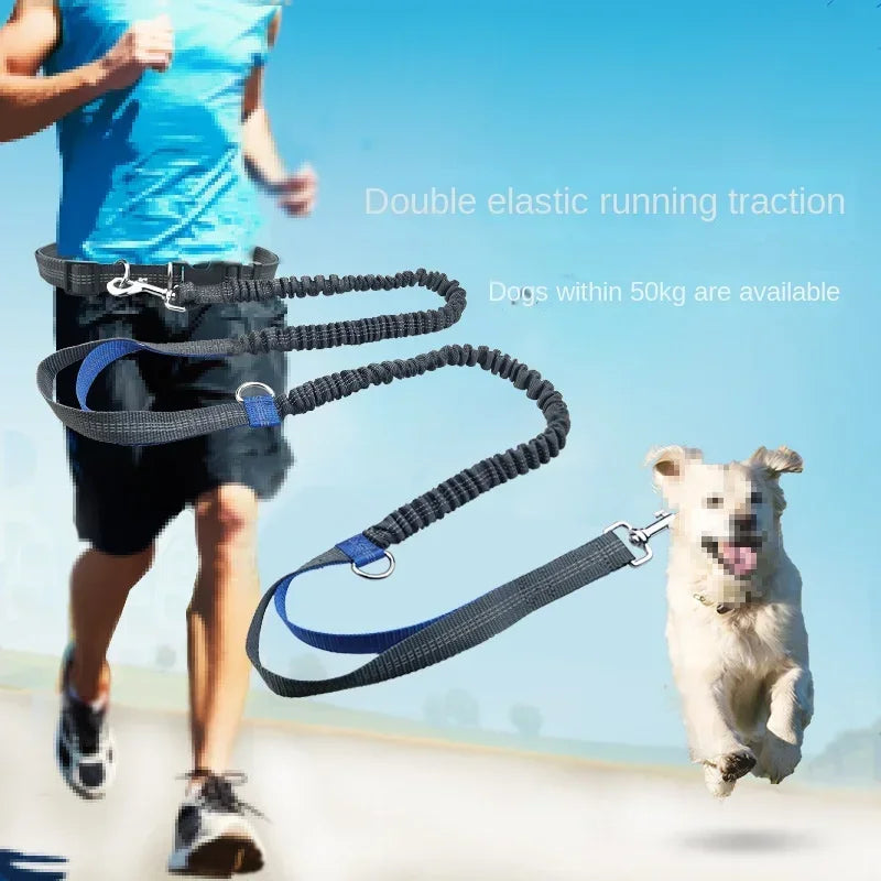 Hands-Free Dog Leash – Adjustable Running Waist Belt Leash