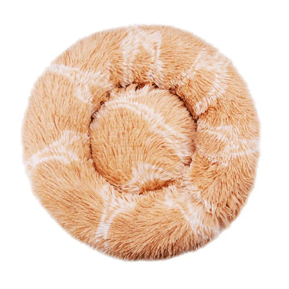 Round Plush Pet Bed – Soft Donut Bed for Cats & Dogs (40–90cm)