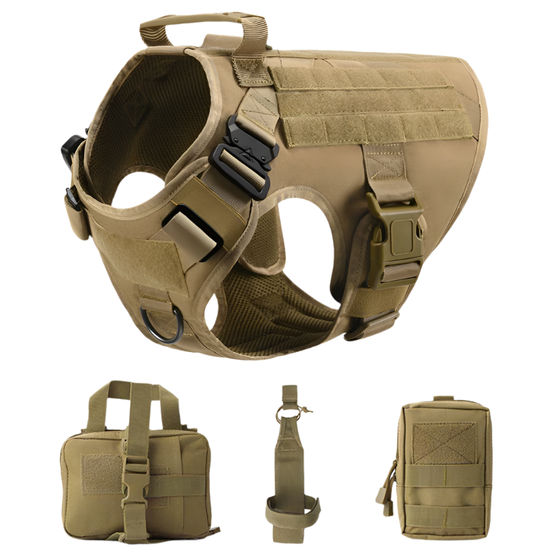 Tactical Military Dog Harness & Leash Set – Heavy-Duty Training Vest