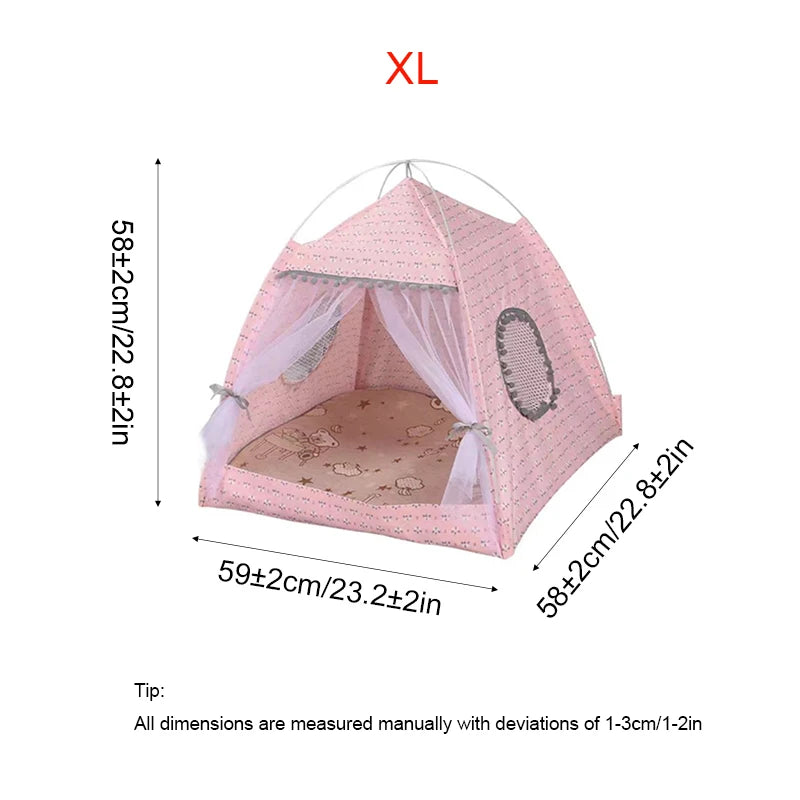 Semi-Enclosed Flower Pet Tent Bed – Cozy Nest for Cats & Small Dogs
