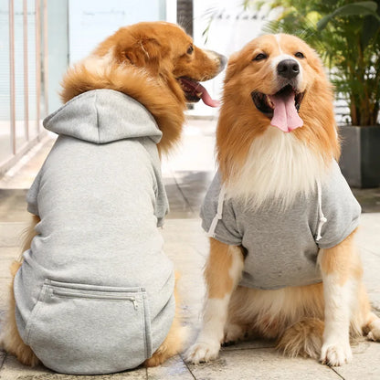 Fleece Pet Hoodie for Large Dogs – With Hat & Zip Pocket