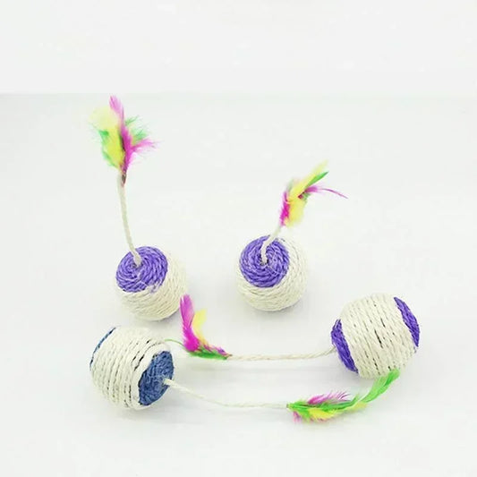 Sisal Rope Ball Cat Toy – Interactive Scratch & Play for Kittens