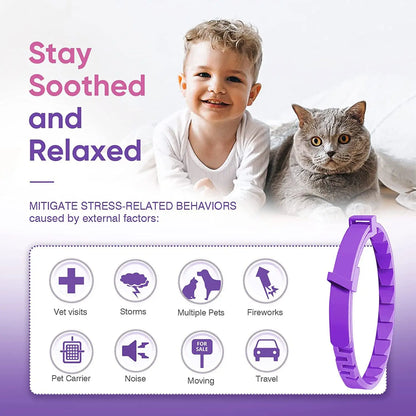Adjustable Pet Calming Collar – Lavender & Chamomile for Anxiety Relief