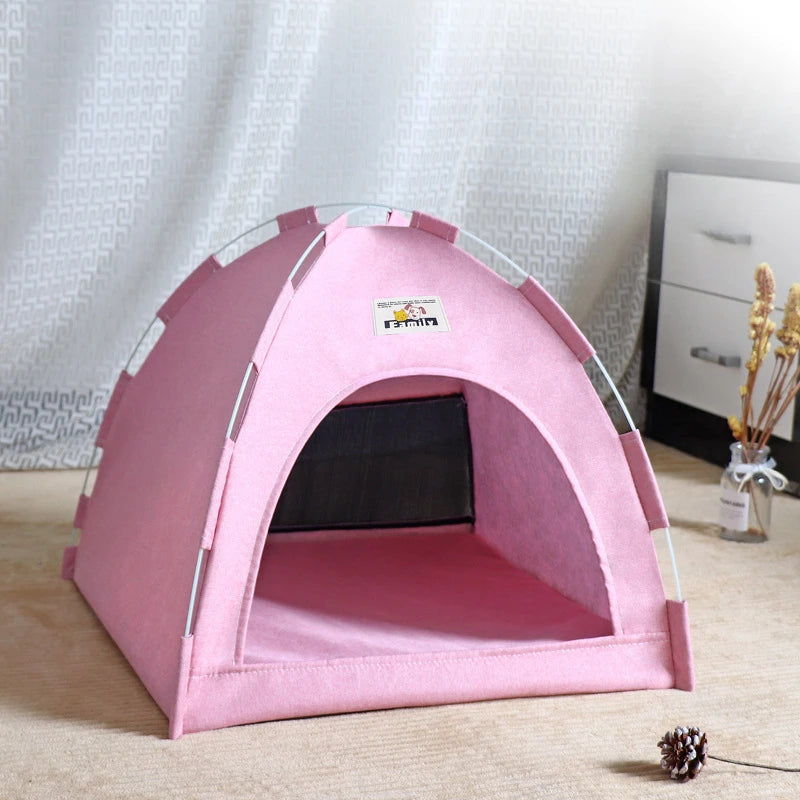 Foldable Pet Tent & Cat House – Breathable Four-Season Nest