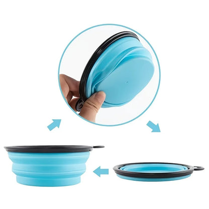 Collapsible Silicone Travel Pet Bowl – Portable Dish for Dogs & Cats