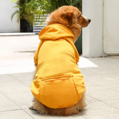 Fleece Pet Hoodie for Large Dogs – With Hat & Zip Pocket