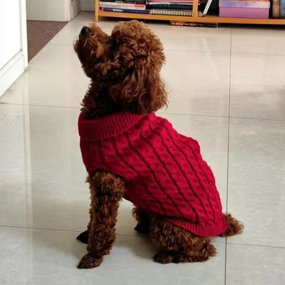 Classic Knit Dog Sweater – Warm Pullover for Small Breeds