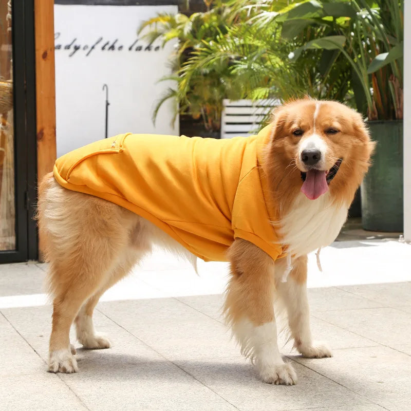 Fleece Pet Hoodie for Large Dogs – With Hat & Zip Pocket