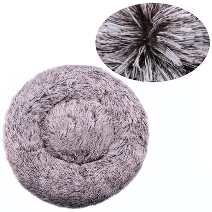 Round Plush Pet Bed – Soft Donut Bed for Cats & Dogs (40–90cm)