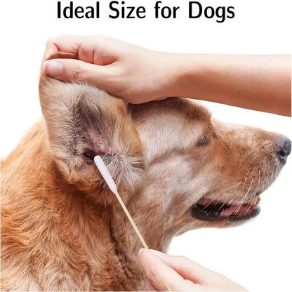 Pet Ear Cleaner Cotton Buds – 100pcs for Cats & Dogs
