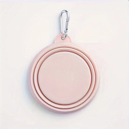 Compact Travel Pet Bowl – Hanging Silicone Dish for Dogs & Cats