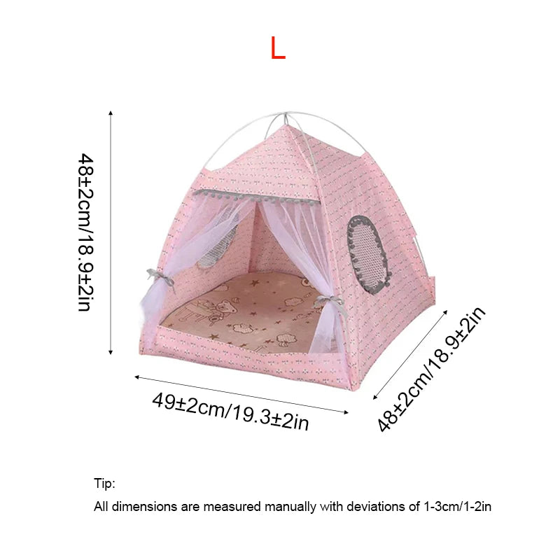 Semi-Enclosed Flower Pet Tent Bed – Cozy Nest for Cats & Small Dogs