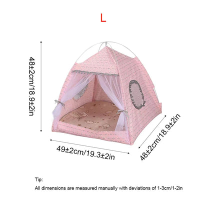 Semi-Enclosed Flower Pet Tent Bed – Cozy Nest for Cats & Small Dogs