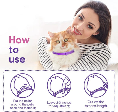 Adjustable Pet Calming Collar – Lavender & Chamomile for Anxiety Relief