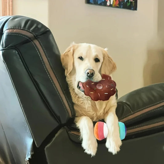 7-Piece Plush Puppy Squeaky Toy Set – Fruit & Veggie Chew Toys