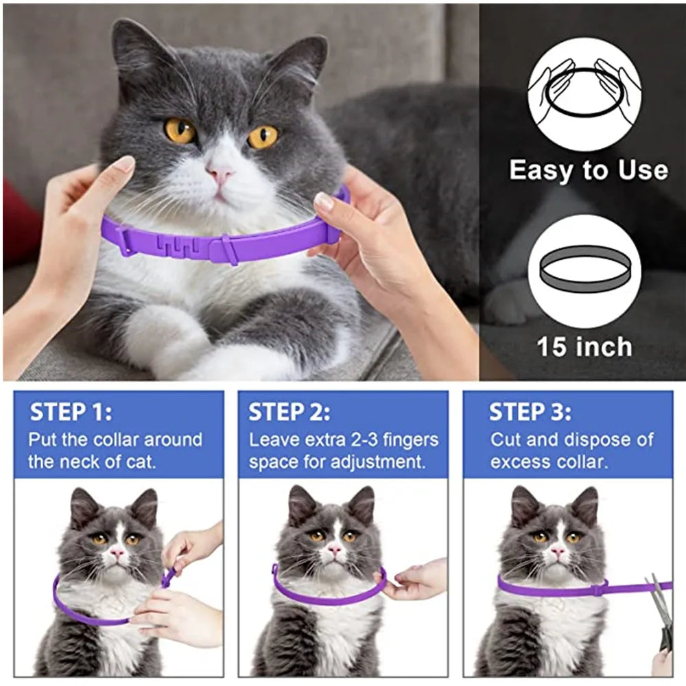 Adjustable Pet Calming Collar – Lavender & Chamomile for Anxiety Relief