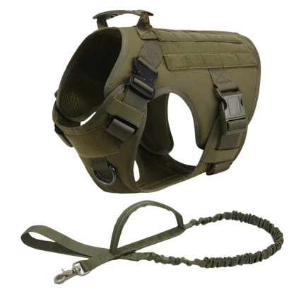 Tactical Military Dog Harness & Leash Set – Heavy-Duty Training Vest