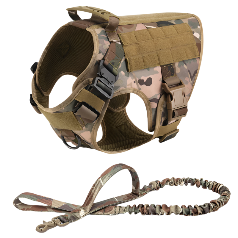 Tactical Military Dog Harness & Leash Set – Heavy-Duty Training Vest