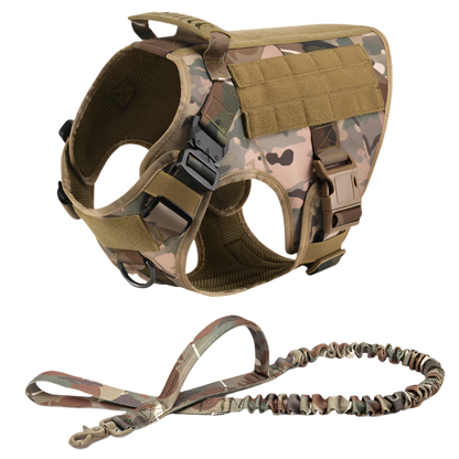 Tactical Military Dog Harness & Leash Set – Heavy-Duty Training Vest