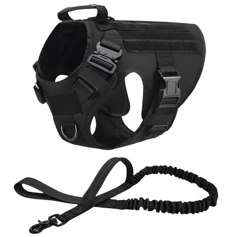 Tactical Military Dog Harness & Leash Set – Heavy-Duty Training Vest