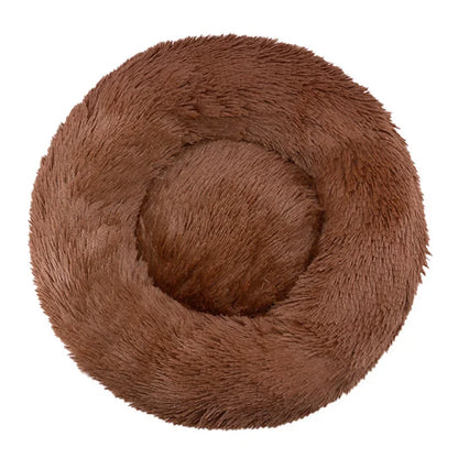 Round Plush Pet Bed – Soft Donut Bed for Cats & Dogs (40–90cm)
