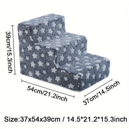 3/4-Step Foam Dog Stairs – Non-Slip Ramp for Beds & Sofas