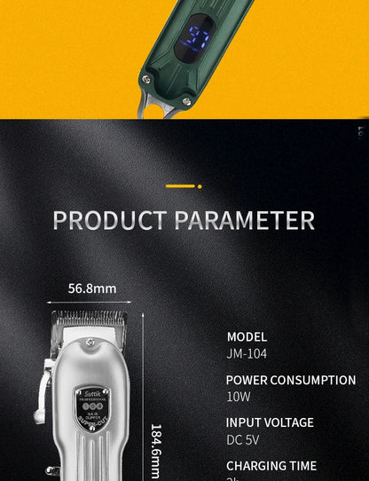 All-Metal Pet Hair Clipper – Low-Noise Grooming Trimmer