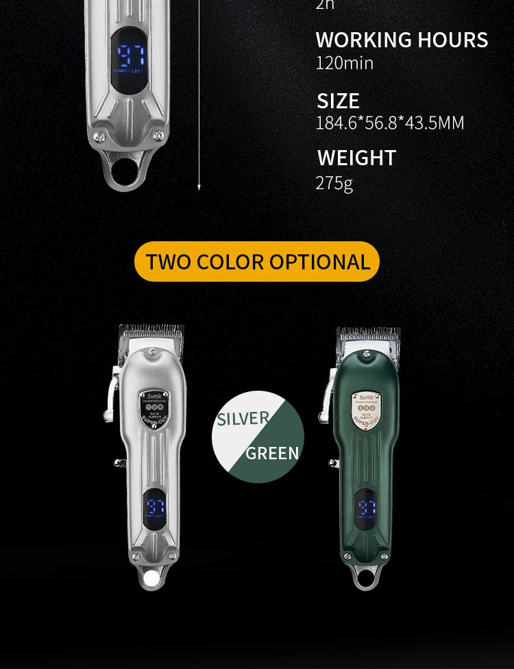 All-Metal Pet Hair Clipper – Low-Noise Grooming Trimmer